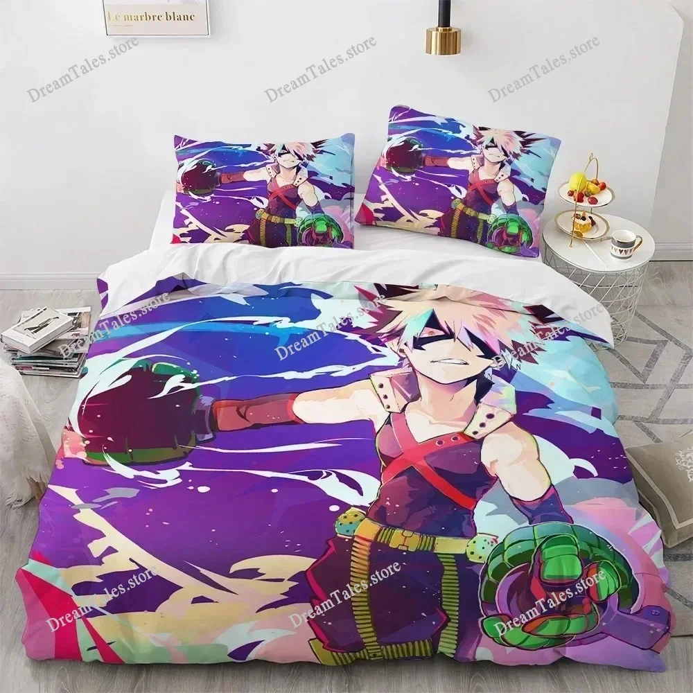 

3D Printed Anime My Hero Academy Bedding Set Boys Girls Twin Queen Size Duvet Cover Pillowcase Bed Kids Adult Home Textileextile