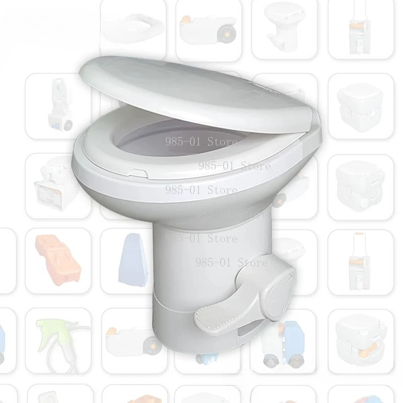 Gravity flush anti-leak toilet, suitable for camper van, caravan and motor home trailer