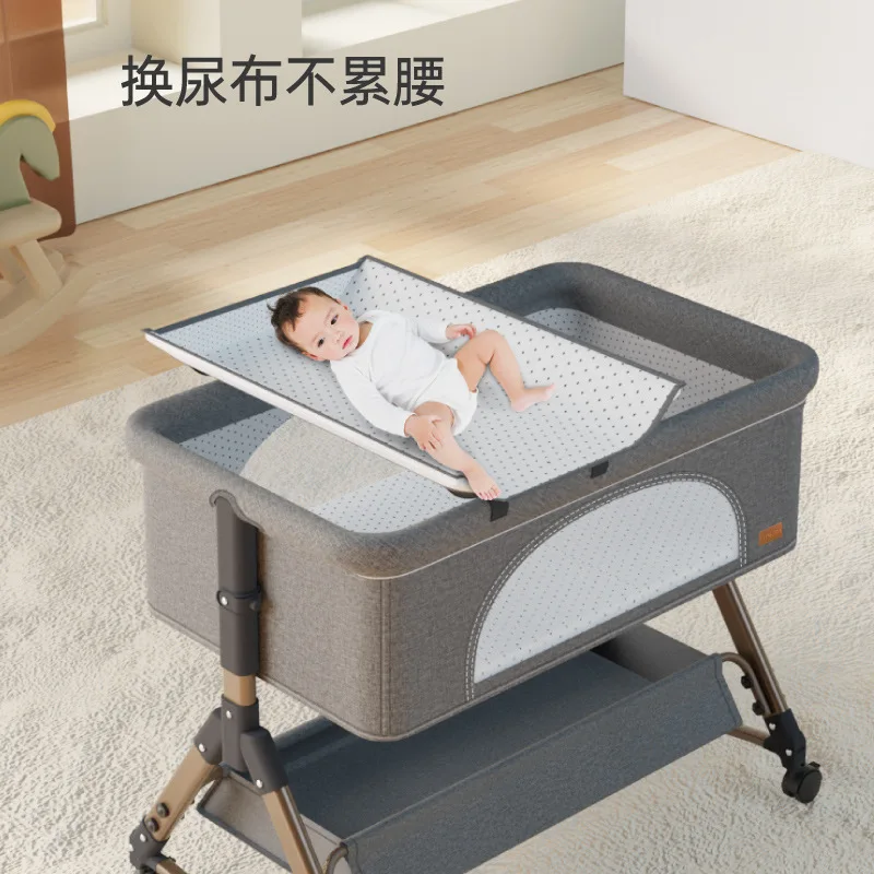 Baby Crib Newborn Small Bed Splicing Large Bed Cradle Bed Sleeping Basket Movable Foldable Portable And Multifunctional