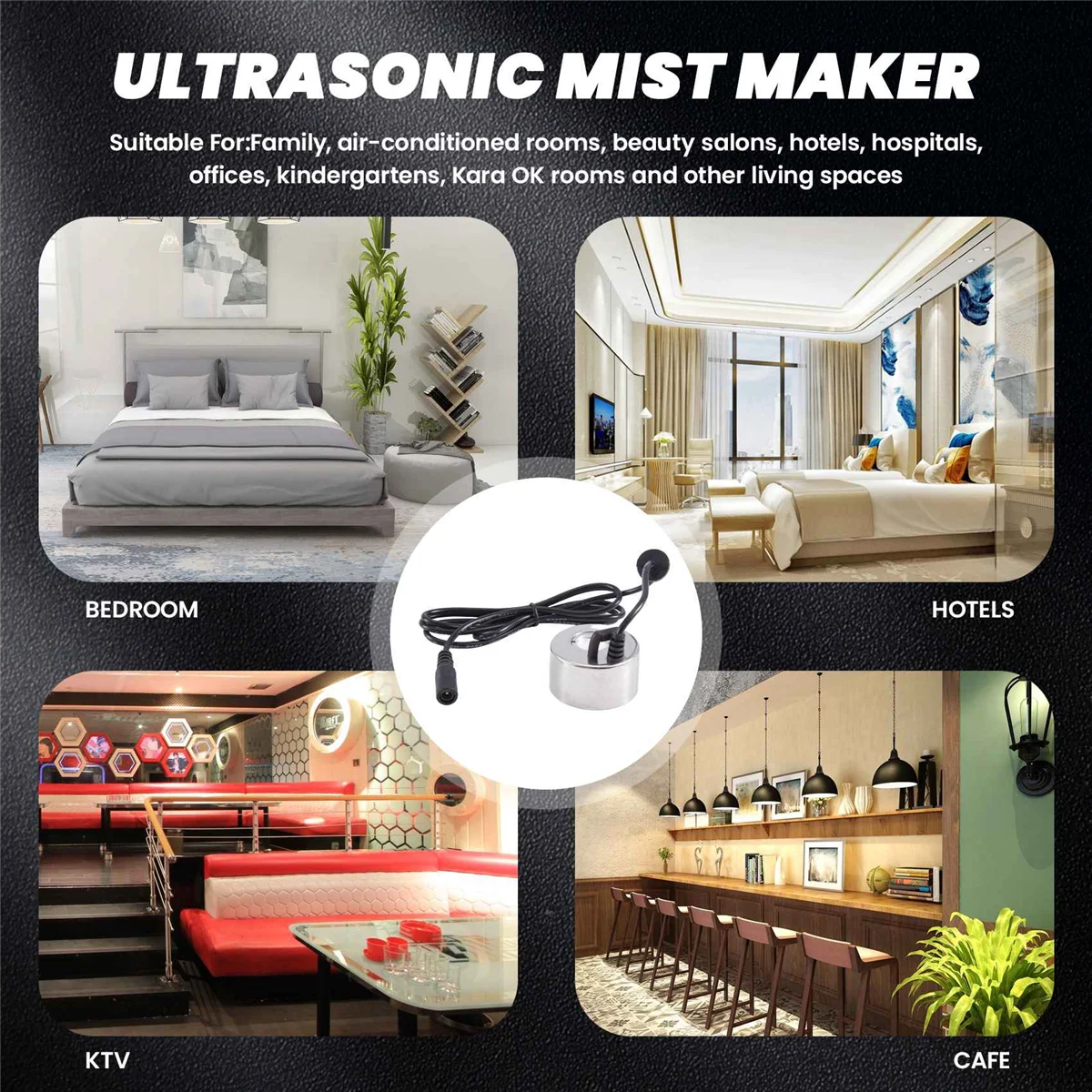 【Today-Only!】Ultrasonic Mist Maker Fogger Water Fountain Atomizer Air Humidifier 24V