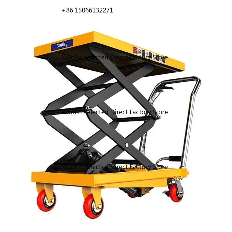 

Hot saleSmall Mini Movable Lift Scissor Platform 2m 500kg 1000kg Hydraulic Lift Hand Manual Lift Table