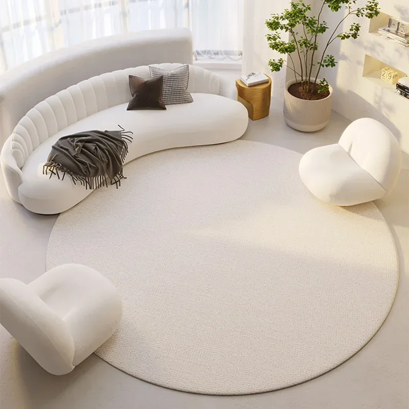 

Living Room Round Carpet Computer Swivel Chair Floor Mat Sofa Coffee Table Rug Minimalist Line Short Easy To Care for Foot Mats