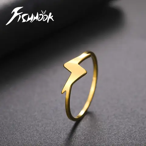 Lightning Finger Ring Flash Thunder Supernatural Amulet Couple Gift For Men Woman Boy Girl Gold Color Stainless Steel Jewelry