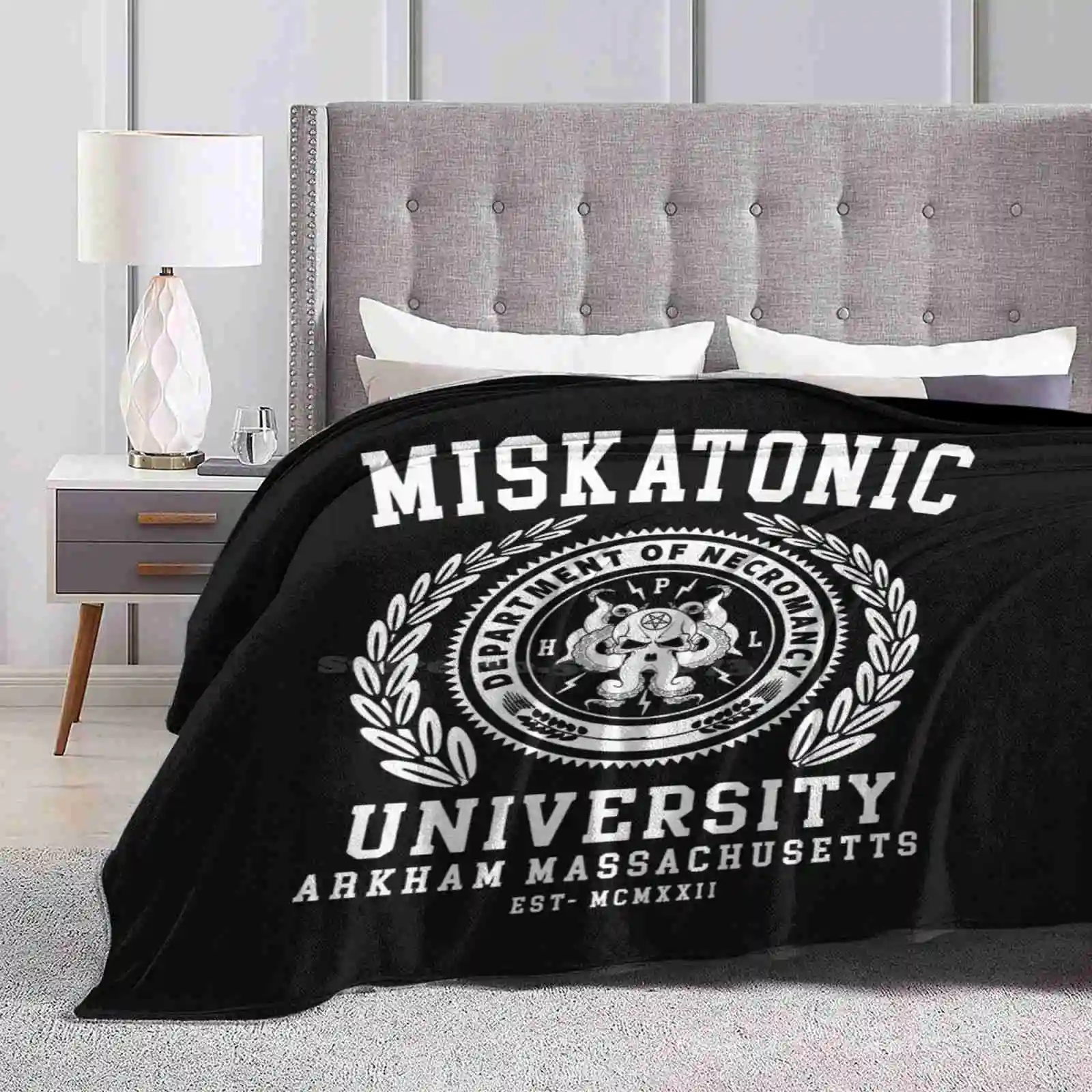 Cthulu And Lovecraft-Miskatonic University Soft Warm Throw Blanket Cthulu Hp Lovecraft Miskatonic University Necronomicon Call