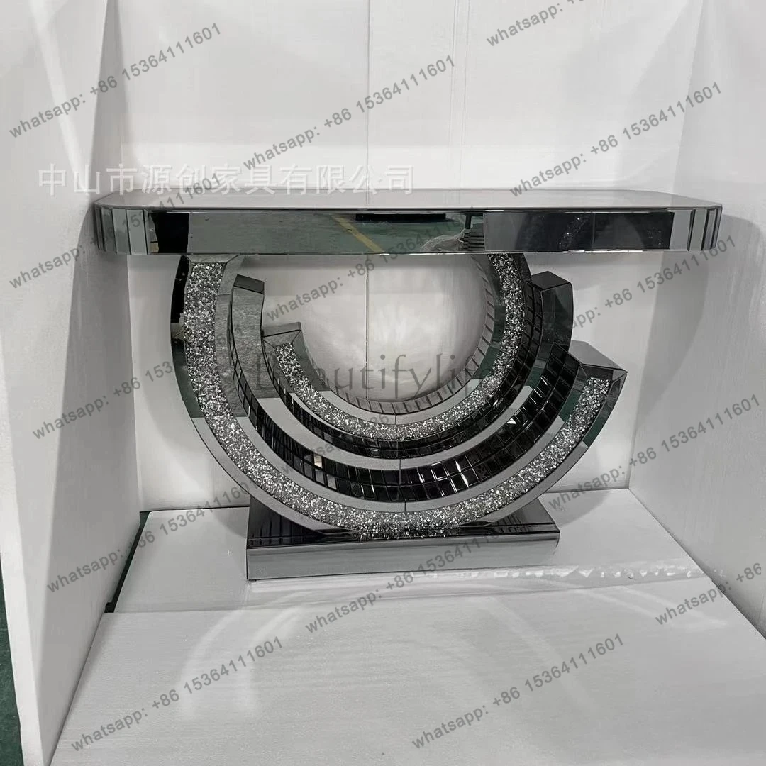 

Mirror entrance table, gray mirror entrance table, new entrance cabinet, living room corridor storage modern