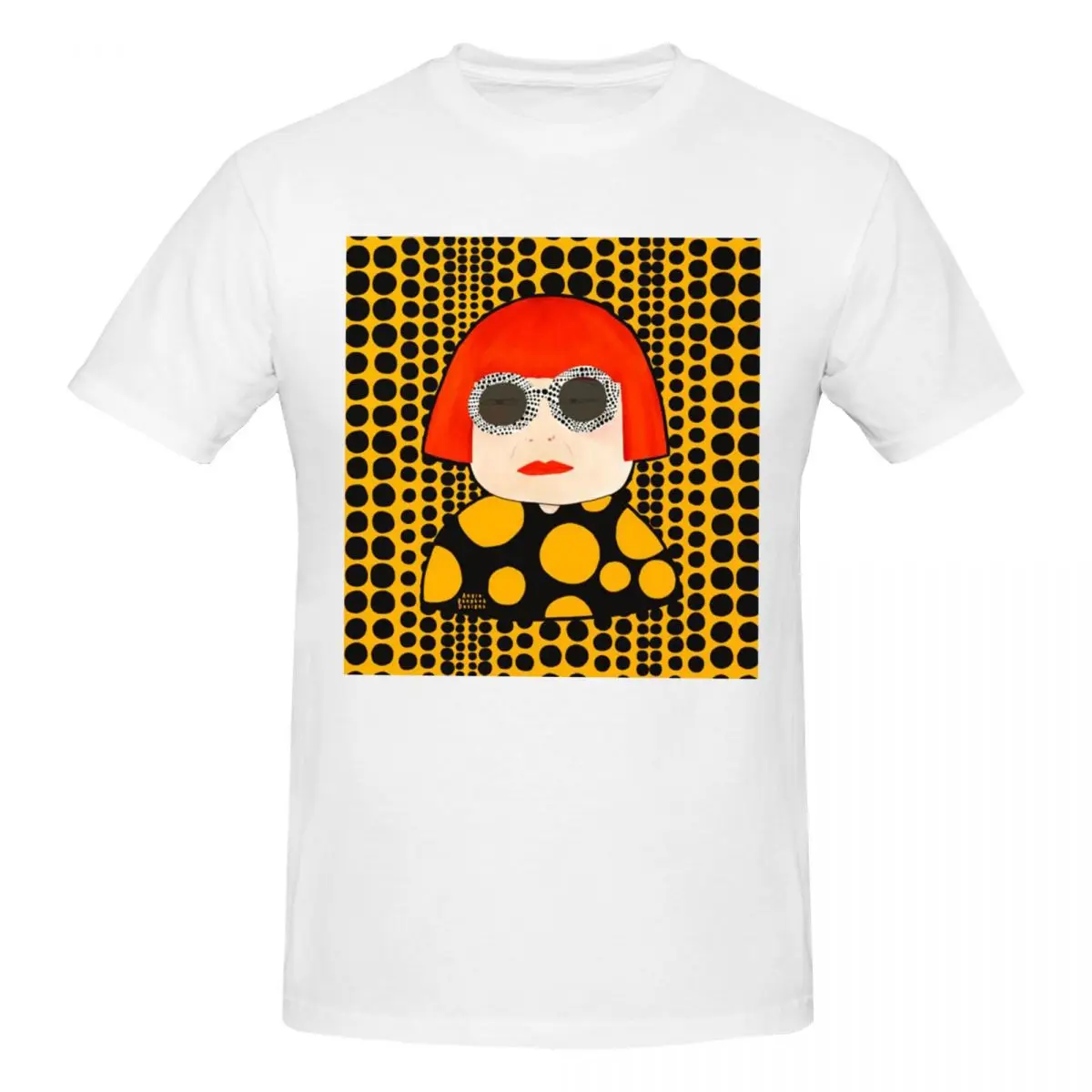 Yayoi Kusama Abstract Painting Men T-Shirt Fashion Oversized T Shirts Men's Round Neck Cotton Tees Short Summer Male