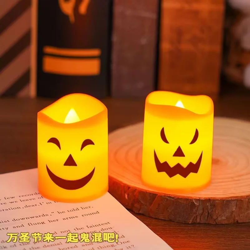 6Pcs LED Candle Light Battery Powered Pumpkin Skull Ghost Spooky Light Halloween Party Decora Ambiance Electronic Candle Lights - view 4