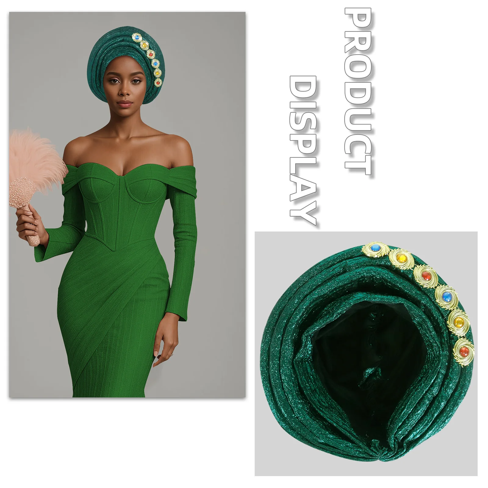 Africano auto gele headtie nigeria festa de casamento geles brilhante turbante boné para mulheres esponja muçulmano hijab gorro lenço chapéu 2025