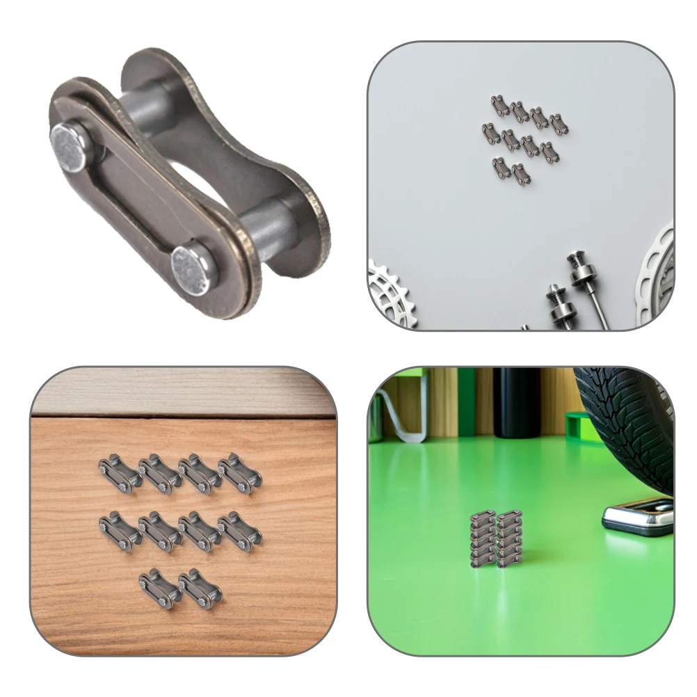 

10pc Missing Link Single Chain Connector Stainless Steel Reusable Bike Chain Accessory Replacement For Cycling