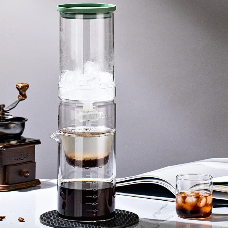 Glass ice drip coffee pot, drip ice extraction sharing pot, new Chinese-style cold extraction teapot coffee utensils