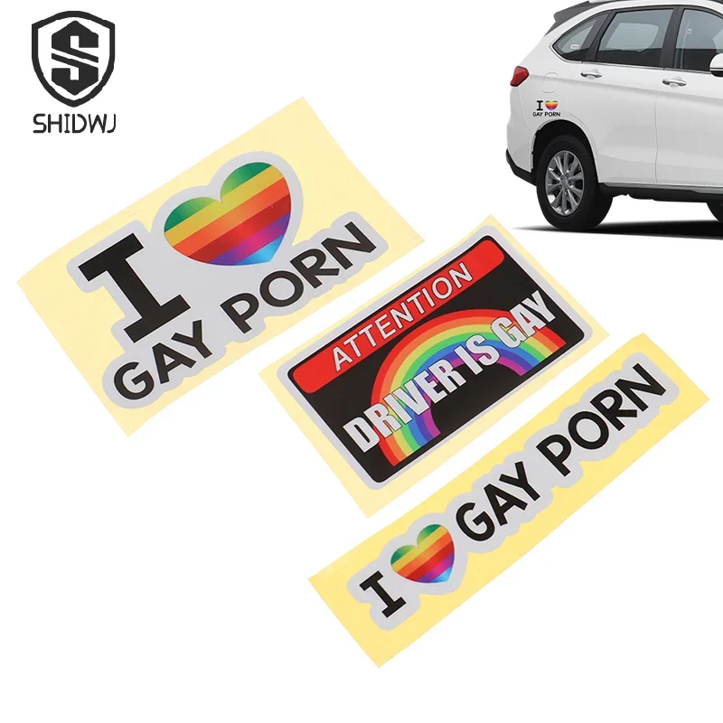 

Я ЛЮБЛЮ ГЕЙ ПОРН автомобильные наклейки забавные ЛГБТК Радуга украшения предупреждение светоотражающая наклейка индивидуальная наклейка на бампер багажника оптовая продажа