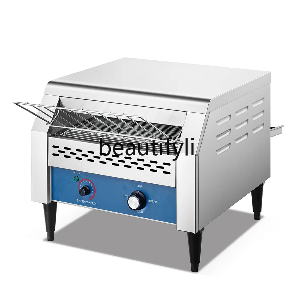 Hotel Fully Automatic Electric Bread Toaster Chain Toasting Machine Commercial Crawler-style Bun Maker