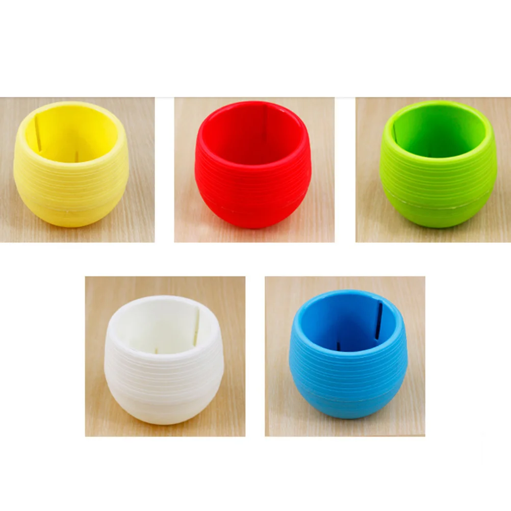 أصيص زهور صغير مستدير من الراتنج بلون سادة لزراعة النباتات لديكور المنزل والمكتب علبة عرض طاولة النافذة