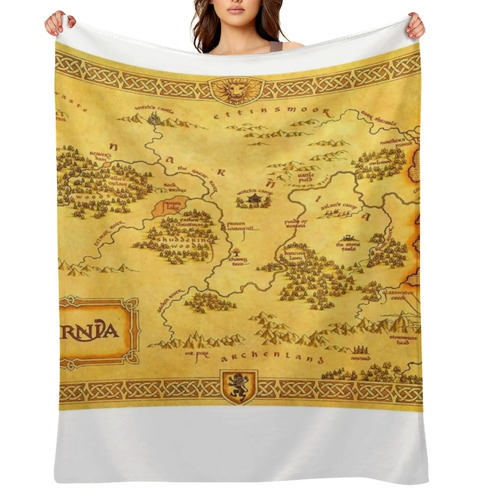 

Map of Narnia Throw Blanket Nap Designers anime Retros Blankets