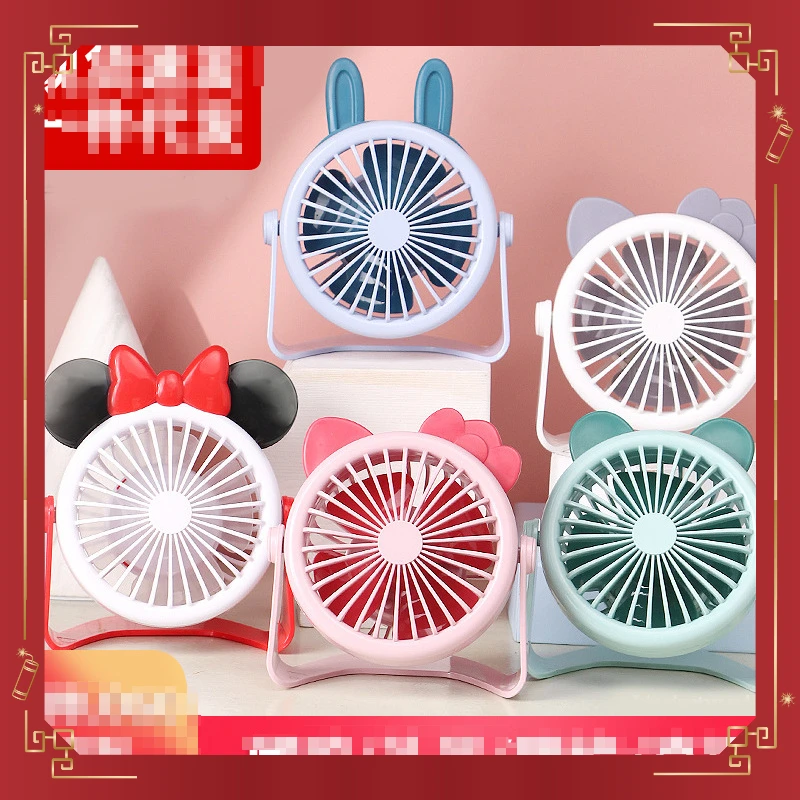 Hot selling fan cartoon desktop mini USB charging fan student gift desktop portable dormitory cute fun fan  outdoor camping