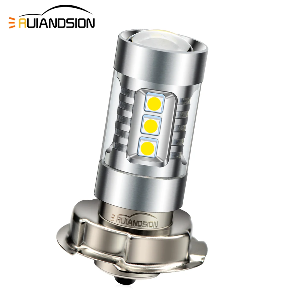 Ruiandsion P26S LED Motorcycle Tractor Tricycle Bulb DC 10-30V Fit 12V 24V  Driving Light Front Bulb 800LM 6000K White 1-Pack