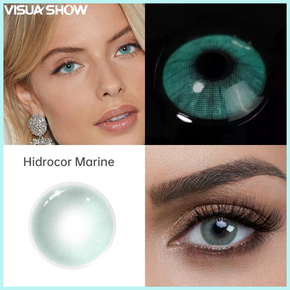 VISUASHOW Hidrocor ocre Lcy gris lentes de contacto de Color Natural 1 par de lentes de contacto de belleza para ojos grandes lentes de colores para