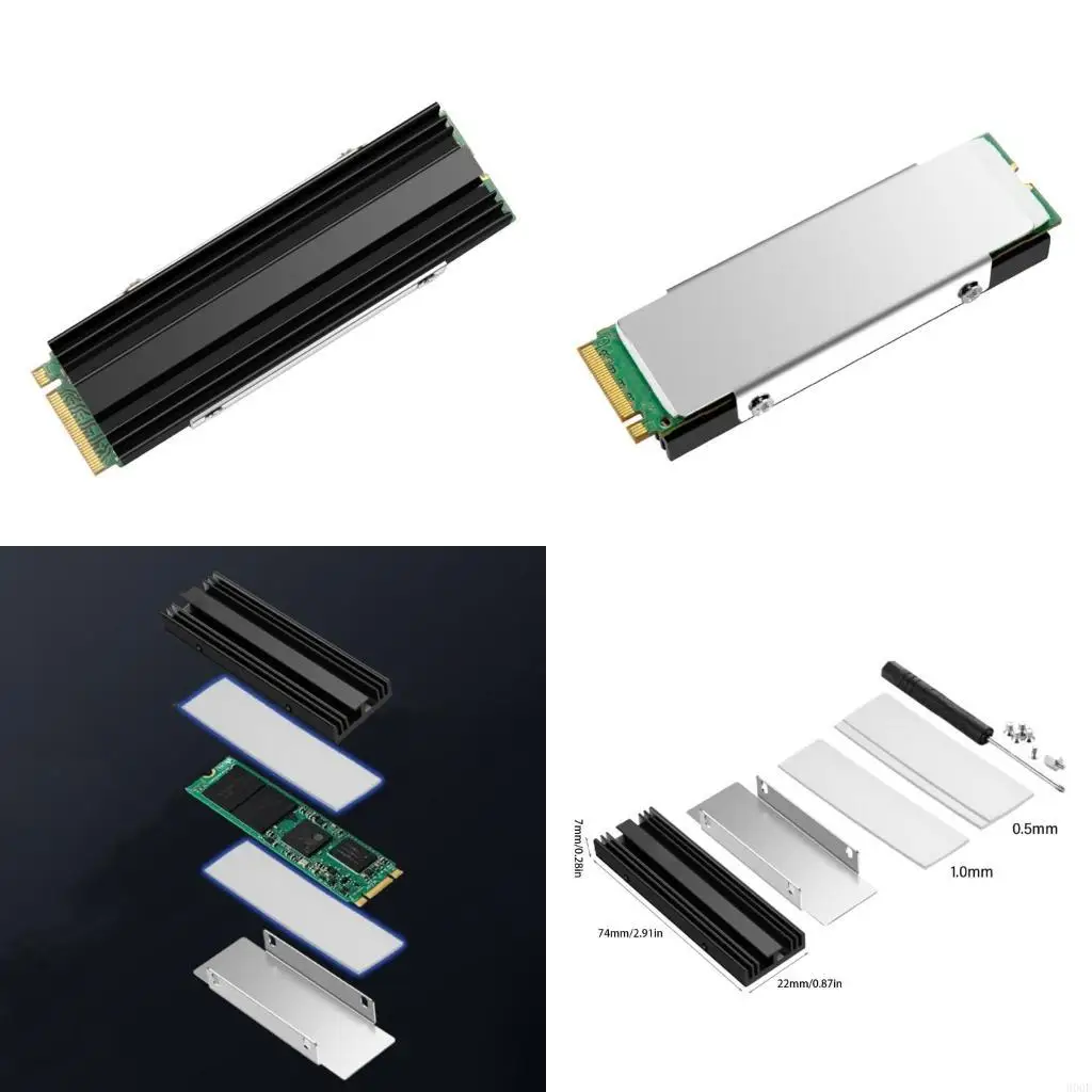 

900F M.2 NVMe SSD Heat Sink 2280 SSDRadiator Solid Disk Heatsink PC Notebook Cooling Pad Aluminum