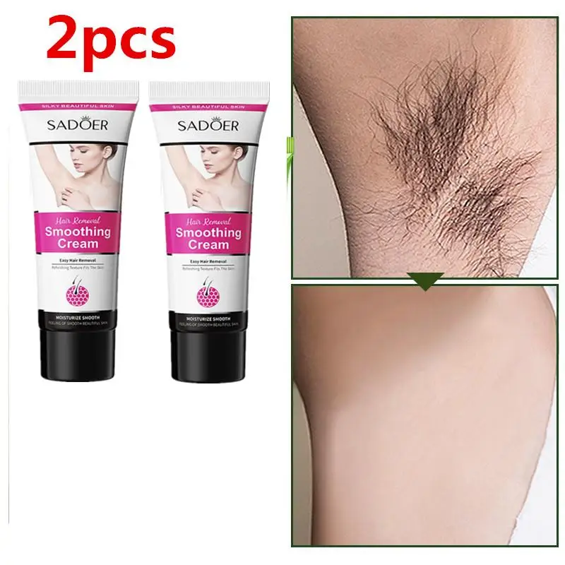 

2pcs Natural Depilatory Cream Body Painless Effective 5 Minutes Quick Hair Removal Cream for Men/Women Whitening Hand Leg Armpit