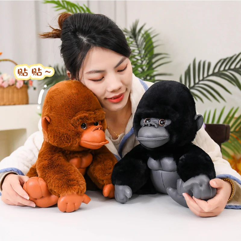 Simulation Monkey Orangutan Doll Super Soft Stuffed Animals Plush Toys Anime Cartoon Decor Boys Girls Birthday Xmas Gifts Pillow