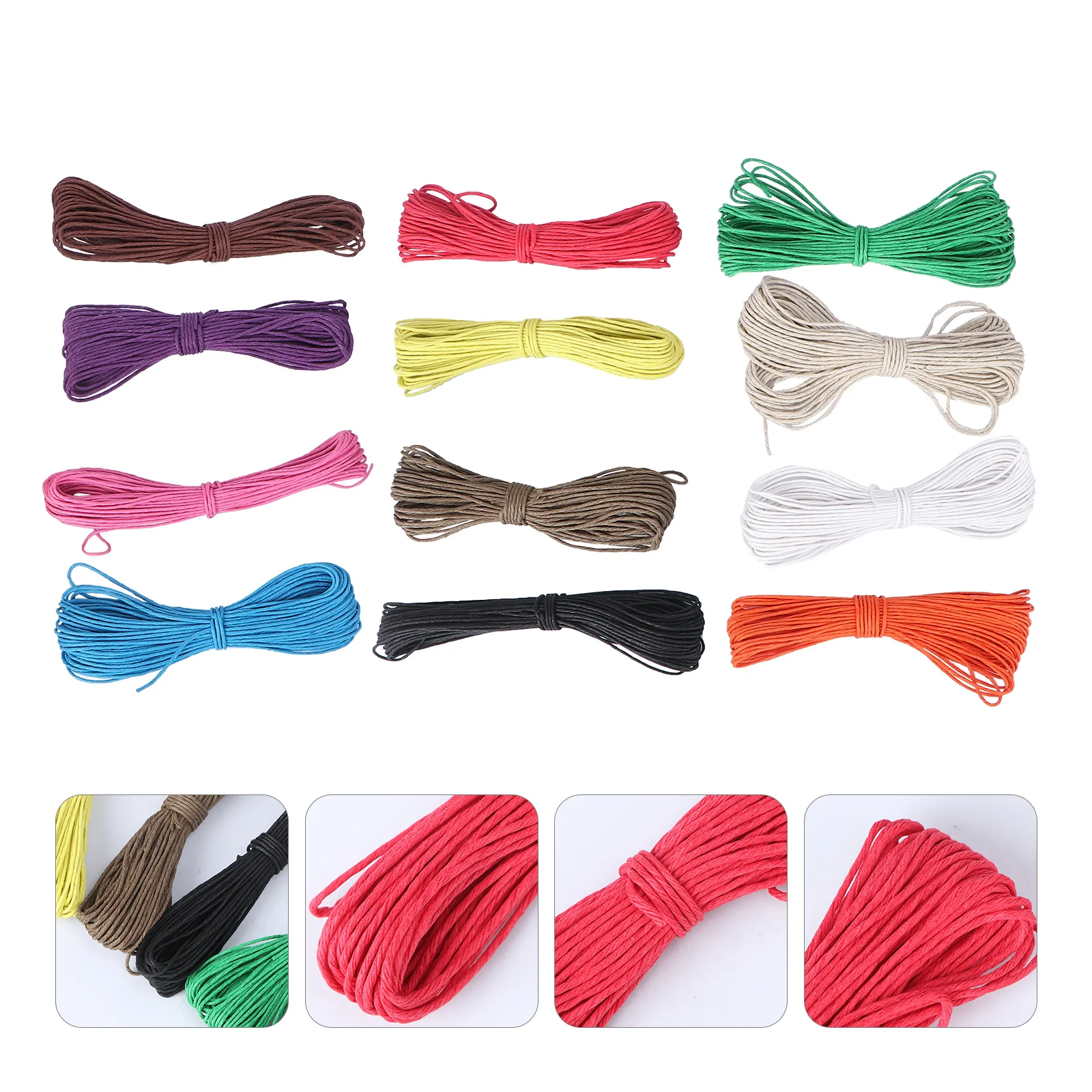 

12 Bundles 10m 1mm Cotton Cords Strings Ropes DIY Necklace Bracelet Craft Making Durable Simple Practical Cotton Cord