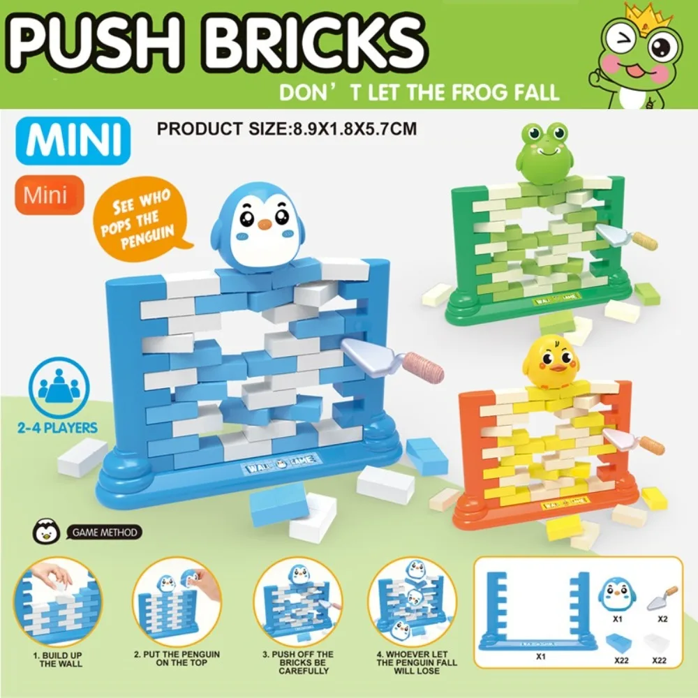 Demolish Wall PenEcolPush Jeu de société mural, Pingouins d'économie en plastique, Jouets de combat interactifs, Logique parent-enfant