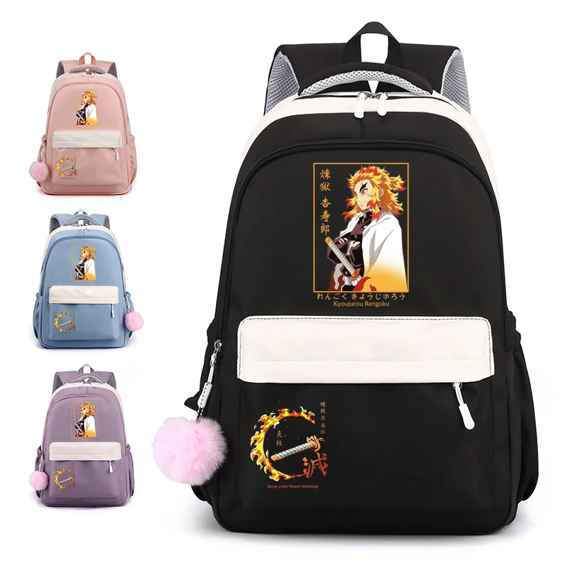 

Popular Anime Rengoku Kyoujurou Pattern Backpack Teenager Fashion Large Capacity Schoolbag Campus Backpack Laptop Backpacks