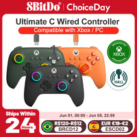 8BitDo Ultimate C Wired XBOX Controller Gamepads PC Xbox Series X S, Xbox One RGB Light Fire Ring Hall Effect Sticks for windows