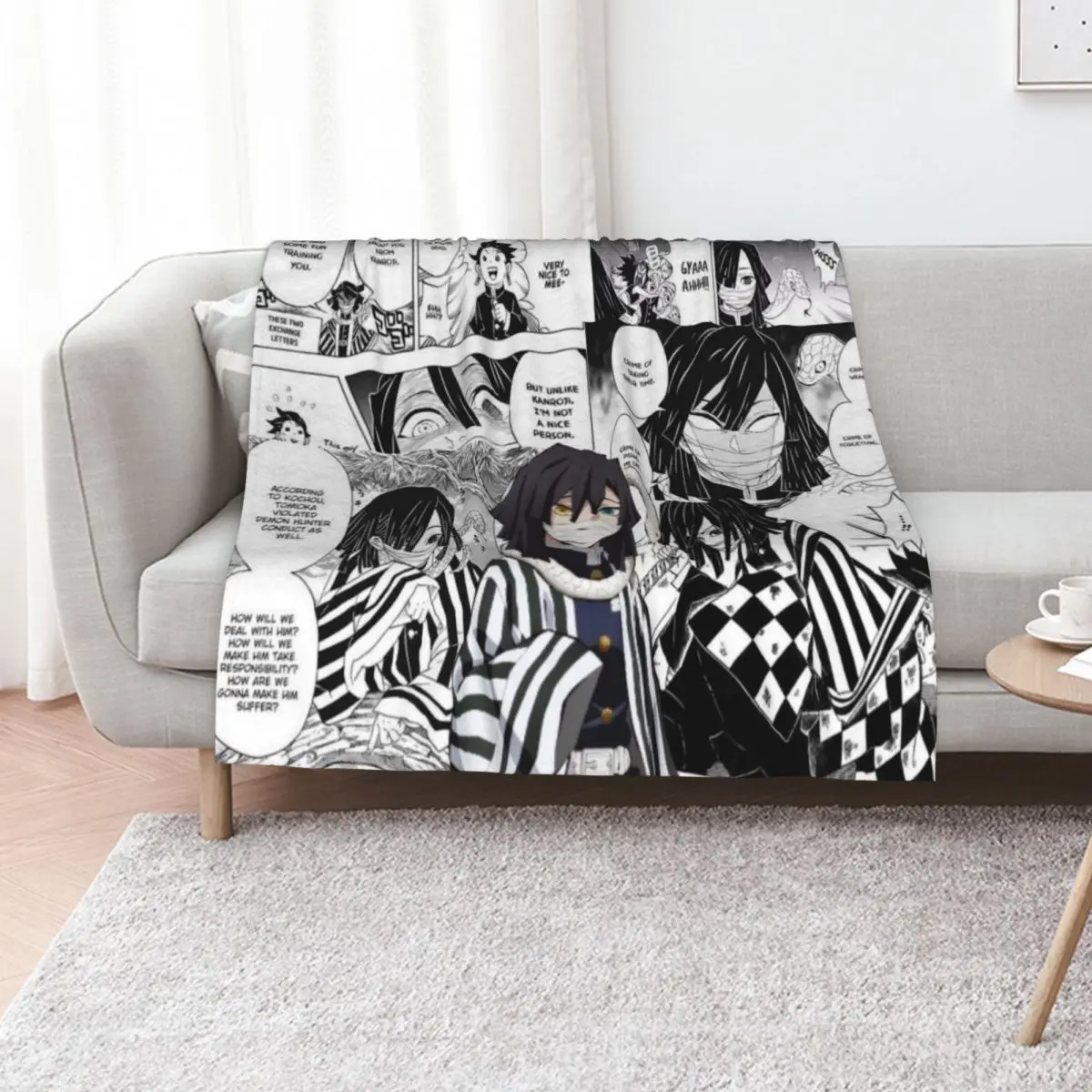 

Iguro Obanai Throw Blanket Sofa valentine gift ideas Hairy Comforter Blankets