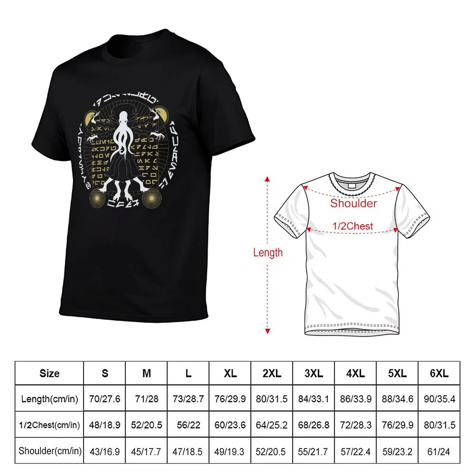 Mind Flayer Vitruvian Man T-Shirt Work Short Sleeve Cotton Top