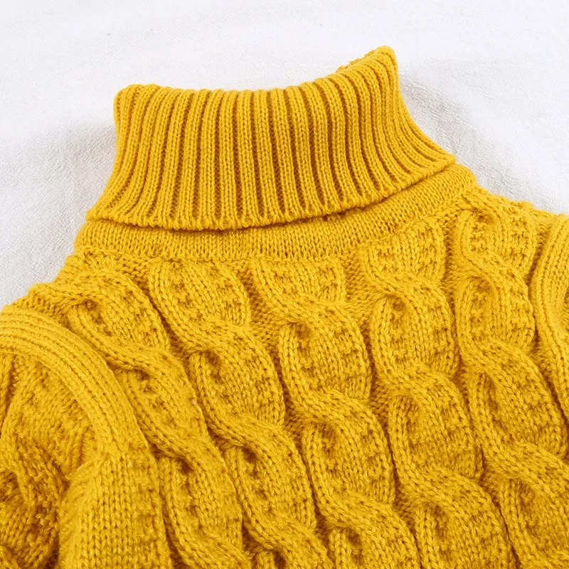 PHILOLOGY around twist pure color winter boy girl kid Knitted bottoming turtleneck shirts solid high collar pullover sweater