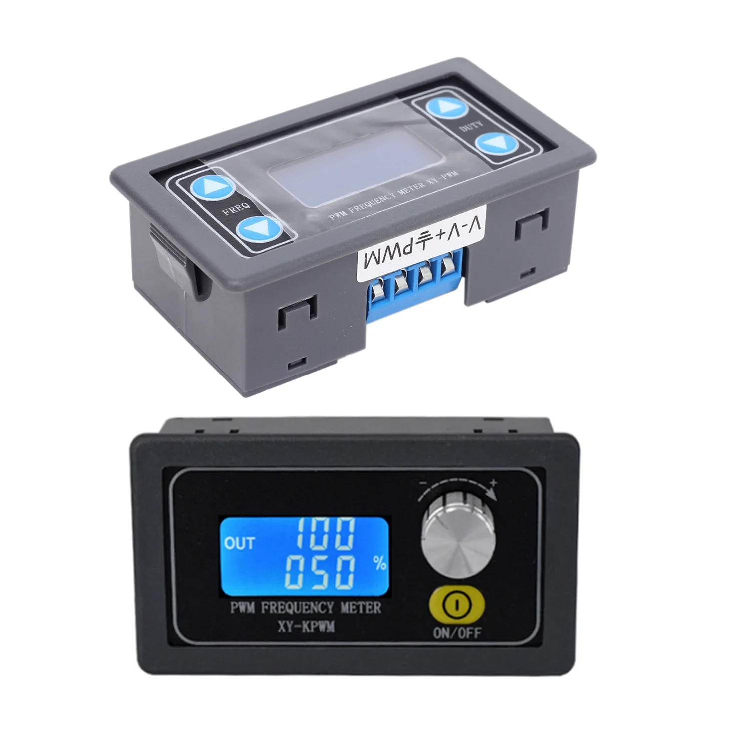 ELECT-2 Pcs 1HZ-150KHZ Digital Display PWM Pulse Frequency Duty Ratio Square Wave Rectangular Signal Generator Gray & Black