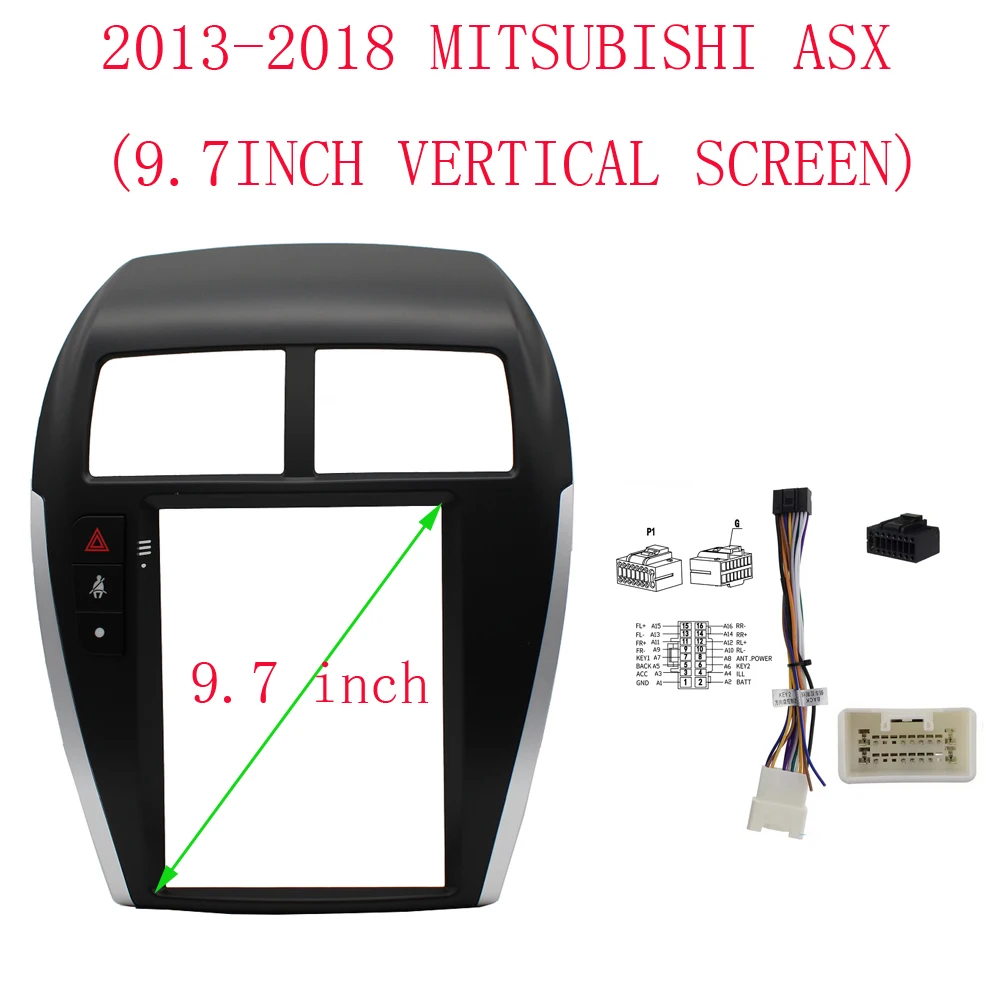 

2-диночная автомобильная стереосистема, рамка, лицевой адаптер, 9,7-дюймовый Android DVD, комплект панели для приборной панели для MITSUBISHI ASX 2013-2018 гг.
