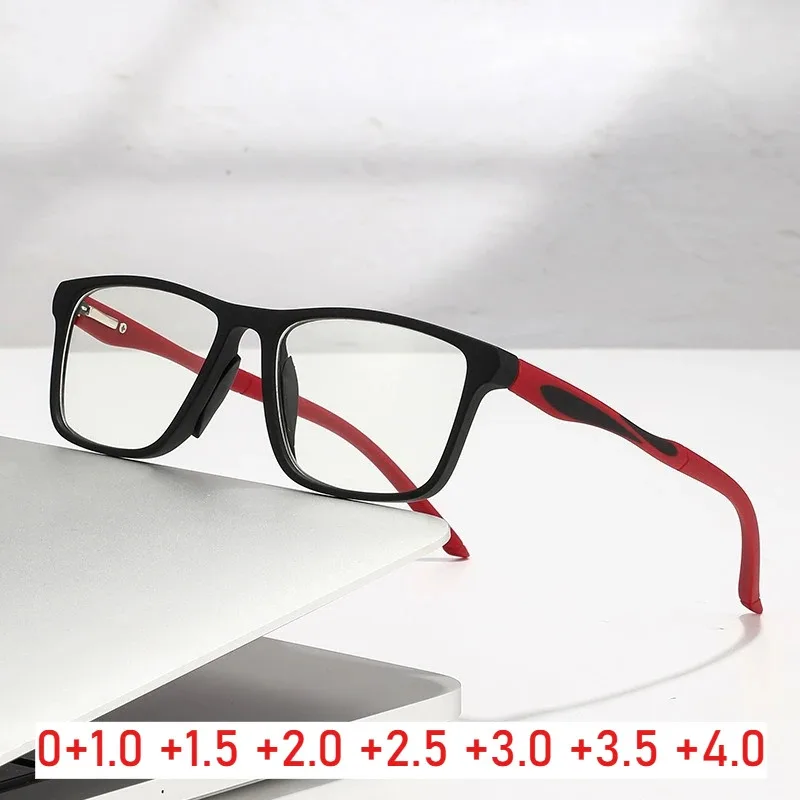 Ultraleichte Anti-Blaulicht-Lesebrille, leichte Sport-Lesebrille, Antifatigue, HD-Computerbrille, Dioptrien +1,0 bis +4,0