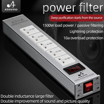 ATAUDIO Hifi power filter power conditioner purifier surge protection with US plug and universal socket