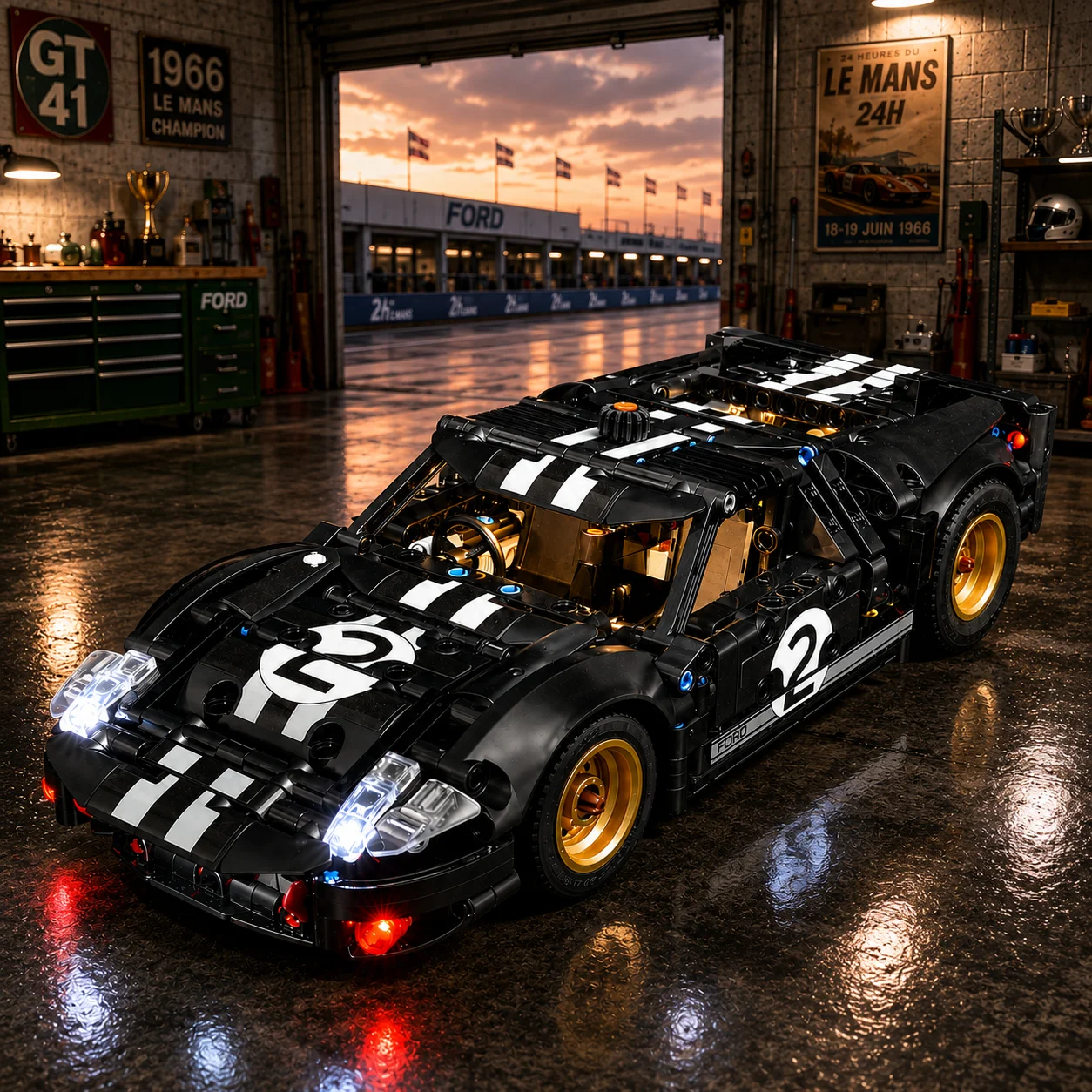 HPROSPER LED Light (No Model) for Lego 42223 Technic 1966 Ford GT40 MKII Light Up Your Building Blocks