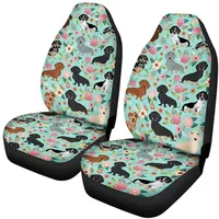 Dachshund Front Seat Covers Bohemia Design Car Interior Protector Set of 2 Universal Fit for Vehicle Sedan SUV and Truck