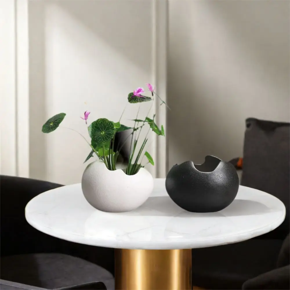 Ceramic Flowerpot Broken Eggshells Shapes Decorative Succulent Plant Container Hydroponic Flower Holder Living Room