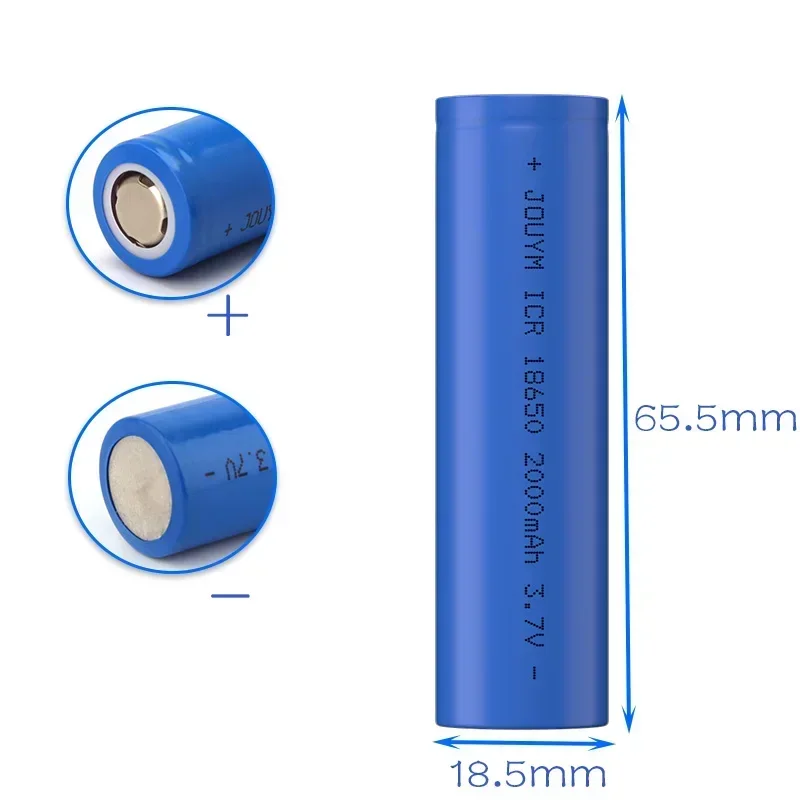 New Type High performance 3.7V 1-10PCS 18650 2000mAh Li-ion Rechargeable Battery