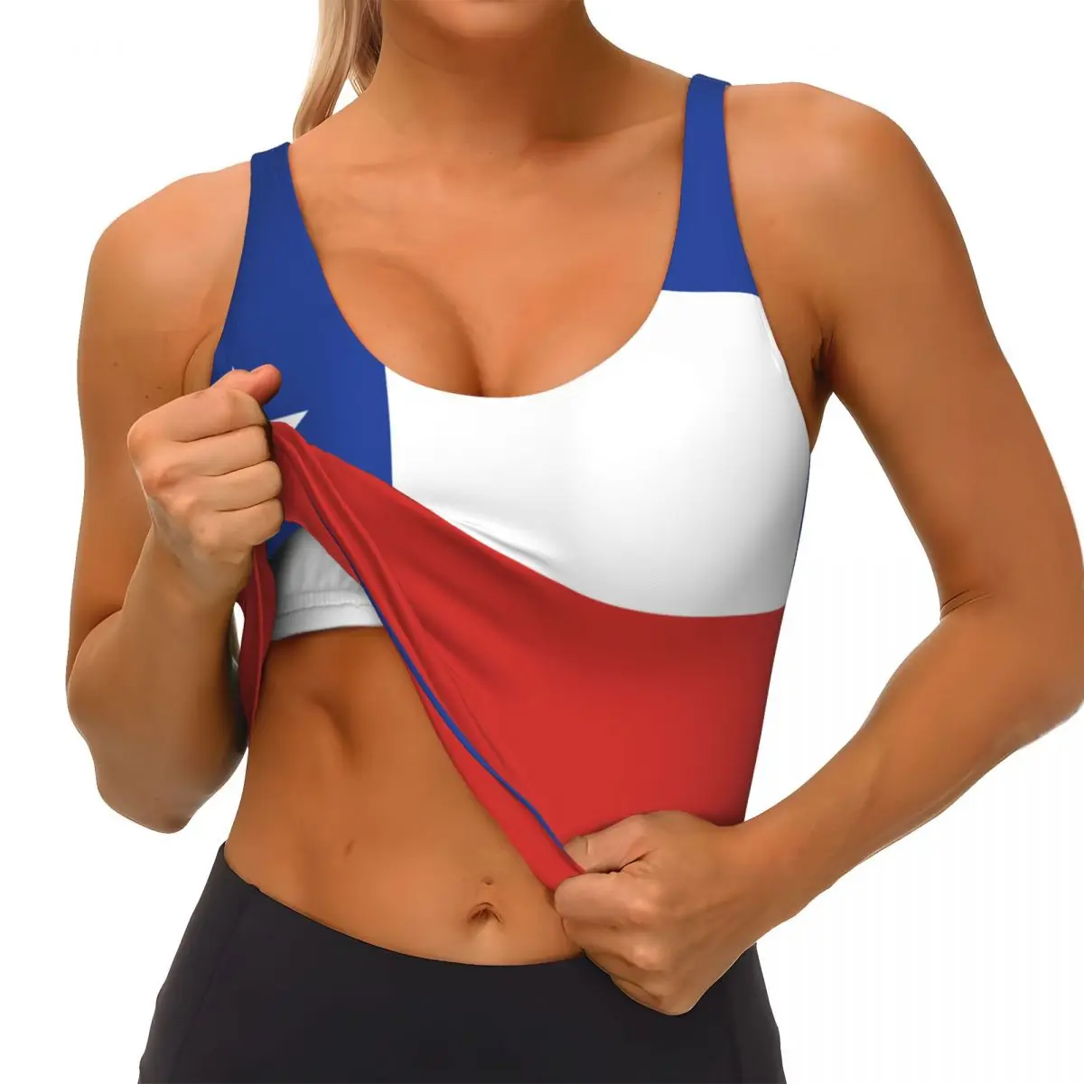 Women Sexy Sports Vest Chile Flag Female Streetwear Sport Lingerie Tee Crop Top