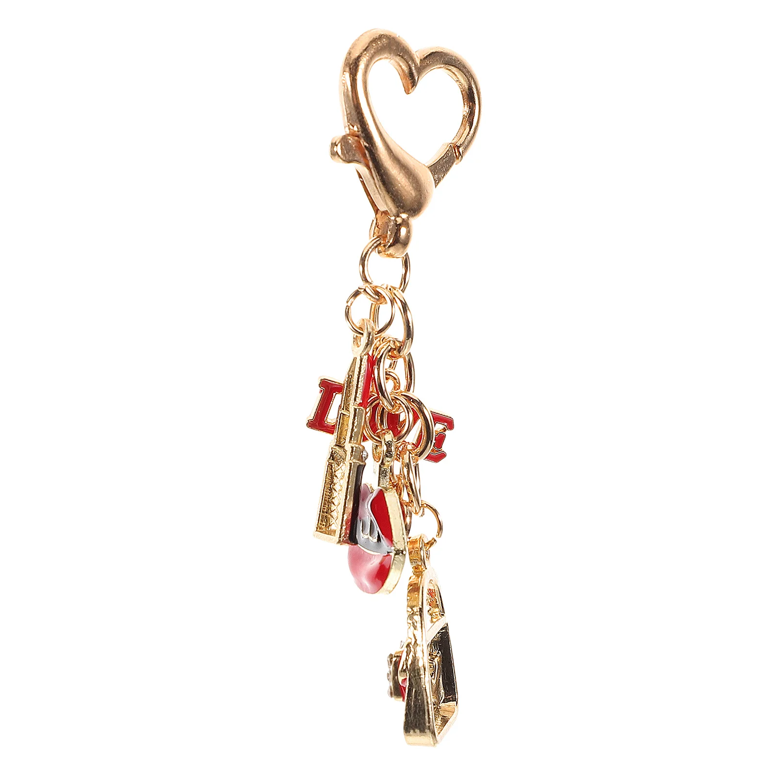 Handbag Key Chain Heart Shape Keychain Charm Keychains for Women Woman Lipstick Tote