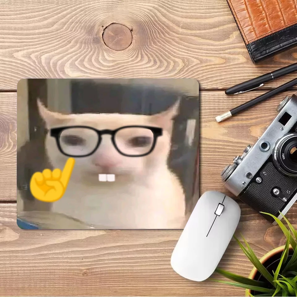 

Cat Meme Fun Mouse Pad - Humorous Kitten Design Durable Gaming Mat with Smooth Surface for Office & PC Use