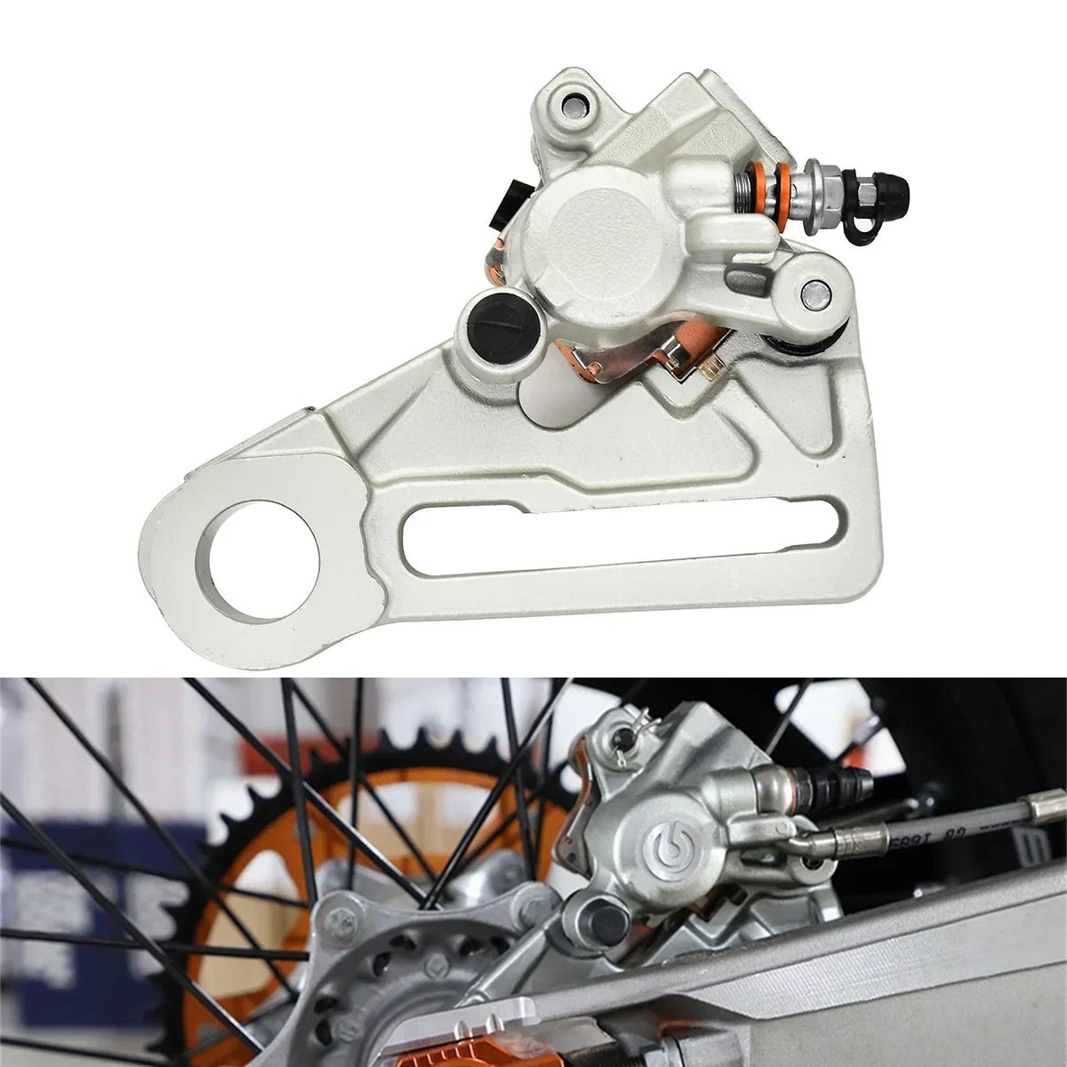 25cm Motorcycle Rear Axle Brake Assembly Braking Pump Caliper Bracket For KTM XC XCF XCW SX SXF EXC EXCF TPI 6 Days 2004-2023