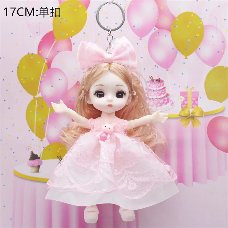 17cm Urocza Anime Dziewczyna Księżniczka Lalka Zabawka Brelok Wisiorek Modna Śliczna Sukienka Księżniczki Ruchome Stawy Lalka BJD Zawieszka do Torby Prezenty