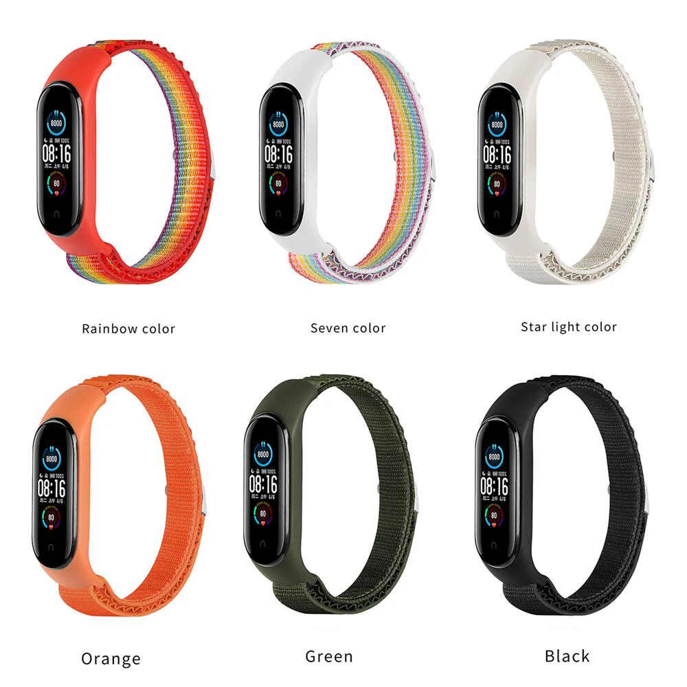 Alpine loop For xiaomi Mi band 4 6 7 5 Strap Wristband Smartwatch Accessorie Sport Nylon Replacement bracelet miband4 5 3 band