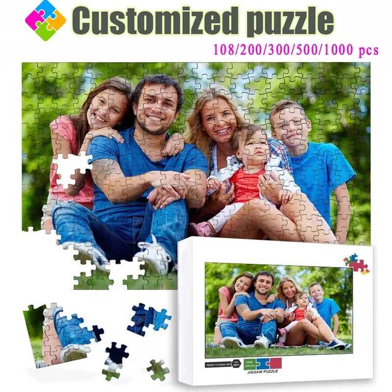 

Головоломка на заказ, 108/200/300/500/1000 шт., персонализированная головоломка по индивидуальному заказу для детей, развивающие игрушки, подарки для взрослых