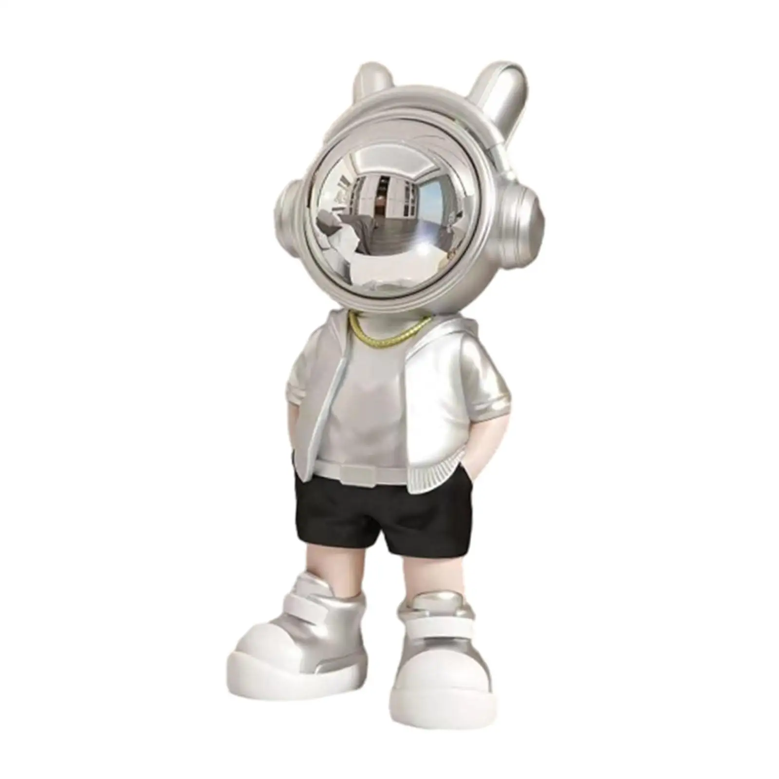 Astronaut Statue Punk Art Crafts Collectible Decorative Figurine Desktop Ornament for Desk Fireplace Office Entrance Bedroom