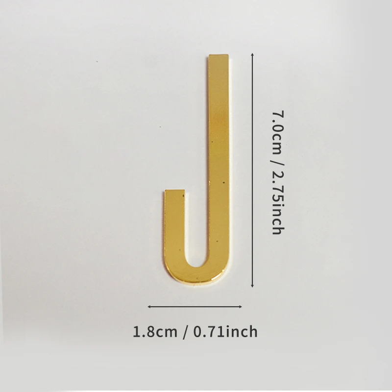 Goldene selbstklebende Hausnummern aus Metall mit englischen Alphabet-Buchstaben für Wohnung, Zimmer, Tür, Tisch, Briefkasten, Zahlenaufkleber, 7 cm – Detail 16