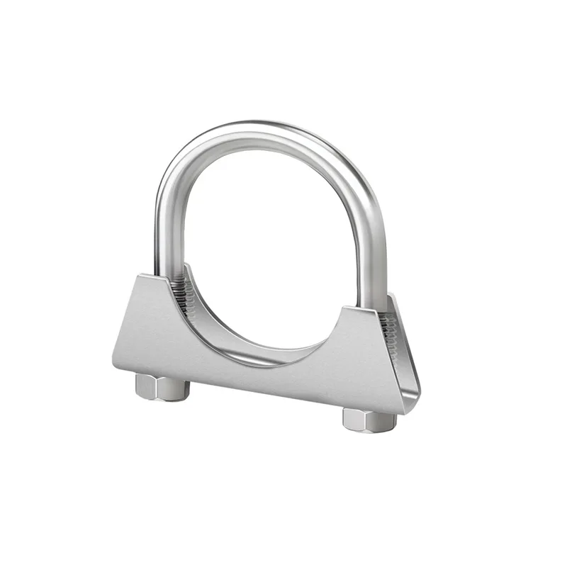 3-Piece Galvanized Steel U-Bolt Clamp Set M8 for Exhaust Pipes Mufflers and Tubes 47mm 53mm 91mm Inner Diameter