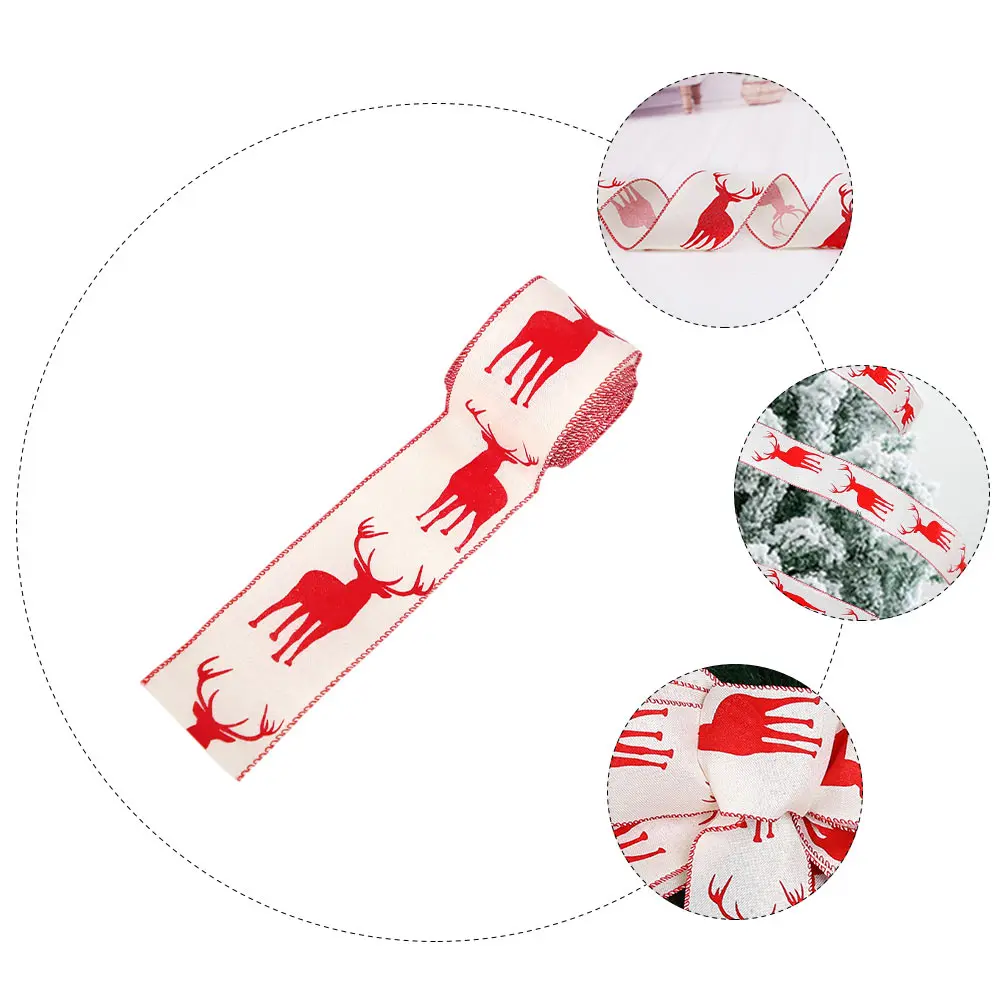 

1 Roll 100Cm Christmas Tree Decoration Ribbons Festive Xmas Party Craft Wrapping Diy Bow Hanging Ribbon Ornaments Print Design